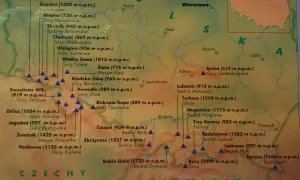 Mapa Polski z zaznaczonymi szczytami i ich wysokościami. Poznaj korona gór polskich ile szczytów wznosi się nad nami.