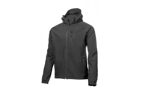 Czarna kurtka softshell z kapturem. Czy softshell jest nieprzemakalny? Tak, ten model zapewni ochronę przed deszczem.