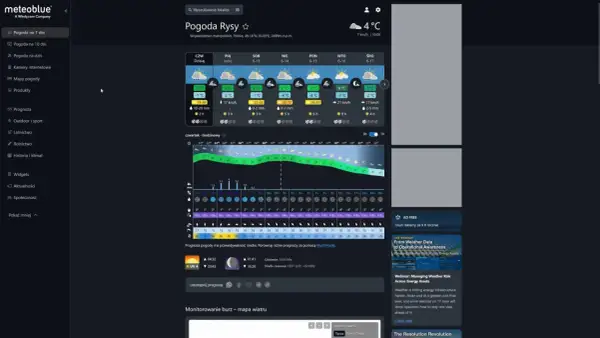 Aplikacje w góry: prognoza pogody dla Rysów, z temperaturami, opadami i wiatrem. Sprawdź godzinową prognozę i przygotuj się na wycieczkę.